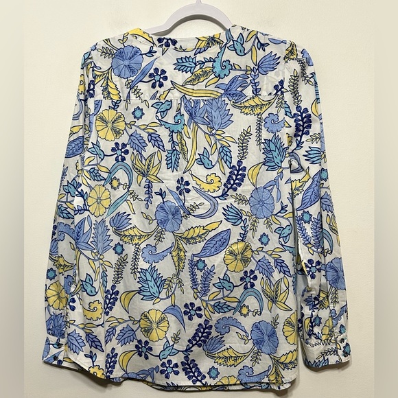 Talbots Vivacious Floral Button Up Popover Shirt - Picture 6 of 9